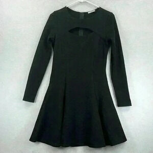 Bar III Women’s Dress Size M Black Fit & Flare with Front Cut-Out Minimalist